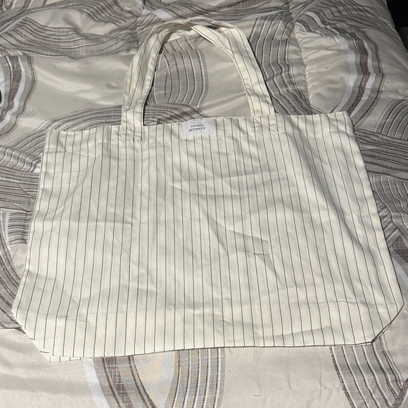 Things Between Handbags - Striped Cream Tote Bag